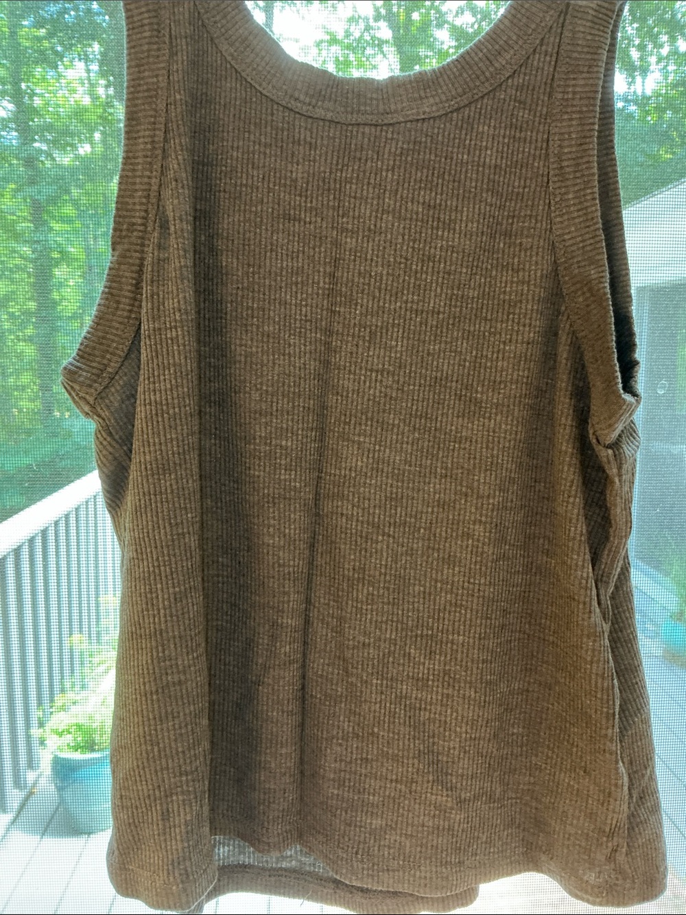 Kids Ribbed Tank Top - Olive Green